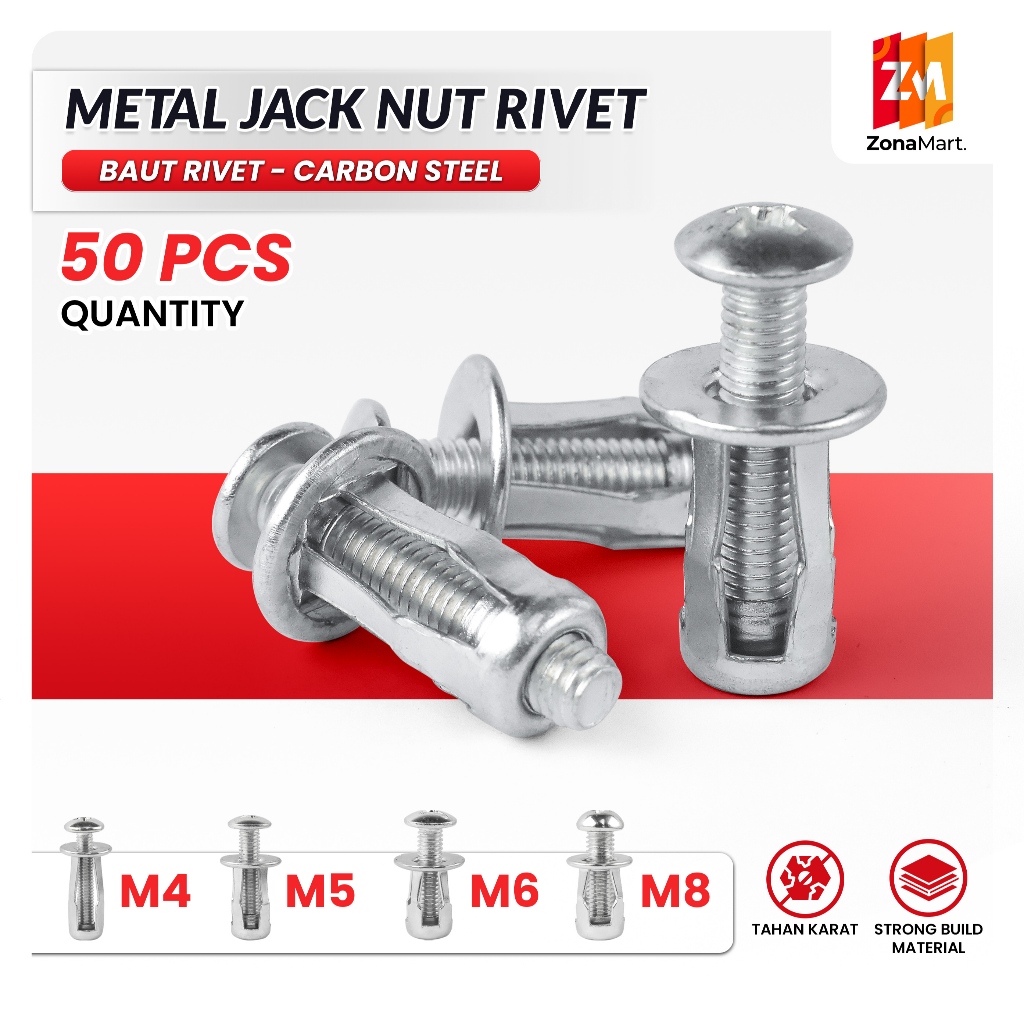 Jual Rivet Nut Jack Nut Sekrup Plat Rivet Metal Fiser Mur Baut M4 M5 M6 ...