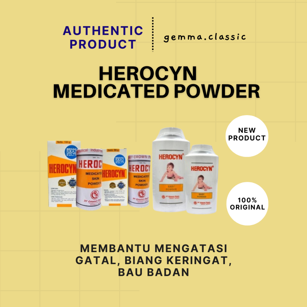Jual HEROCYN Powder Bedak Gatal Dingin Baby Dewasa Atasi Biang Keringat ...