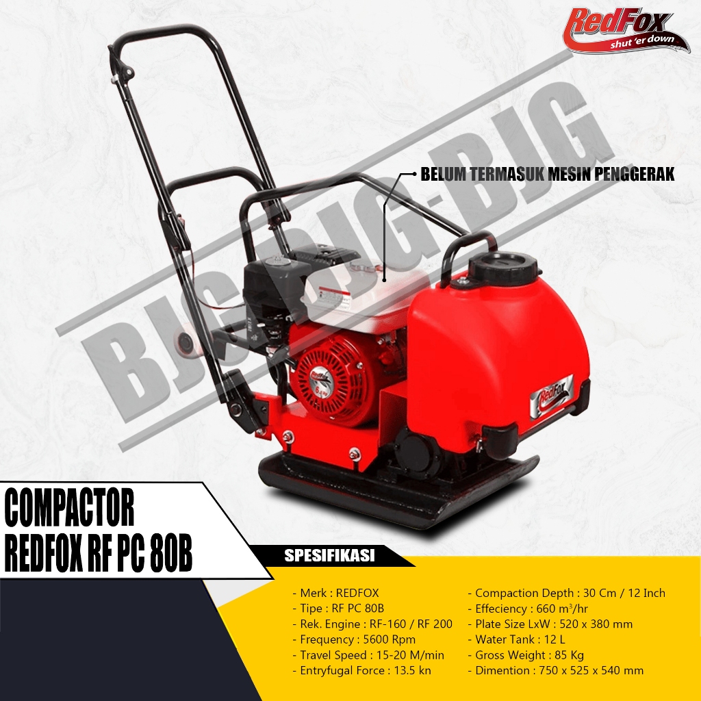 Jual MESIN PEMADAT TANAH / PLATE COMPACTOR REDFOX RF 80B | Shopee Indonesia