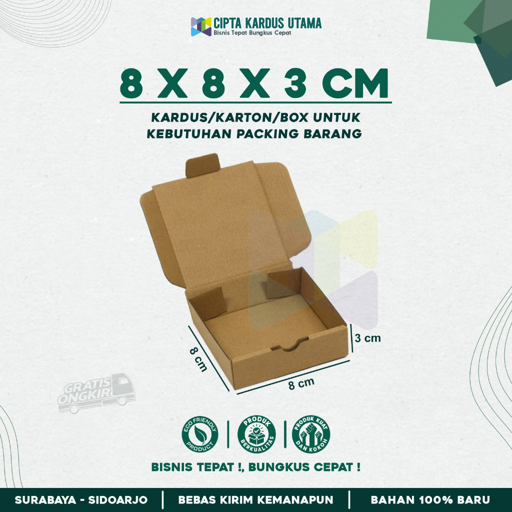 Jual Kardus Die Cut 8x8x3 | Box Diecut | Karton Cocok untuk Hampers dan ...