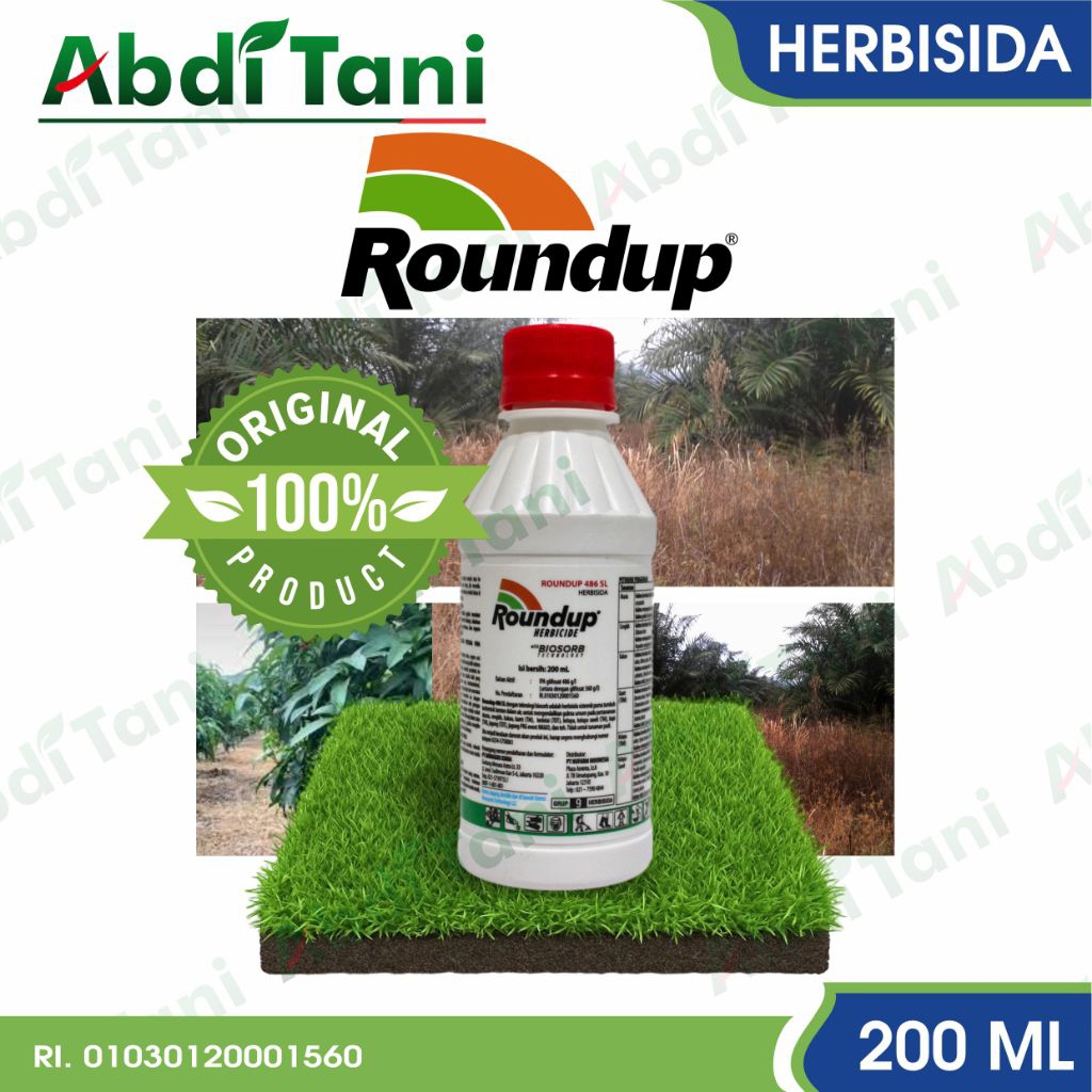 Jual Obat Rumput Roundup 200 ml Nufarm Untuk Rumput Liar Sistemik ...