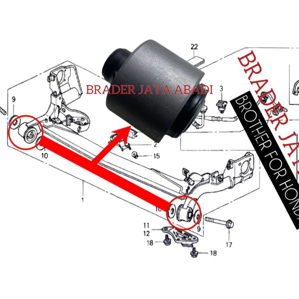 Jual BUSHING BUSH TRAILING ARM BEAM BELAKANG BRV GEN 1 DG1 BRIO MOBILIO ...