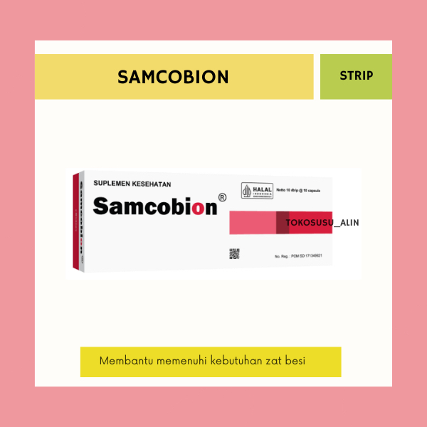 Jual SAMCOBION STRIP 10 TABLET / SUPLEMEN ZAT BESI / TABLET TAMBAH ...