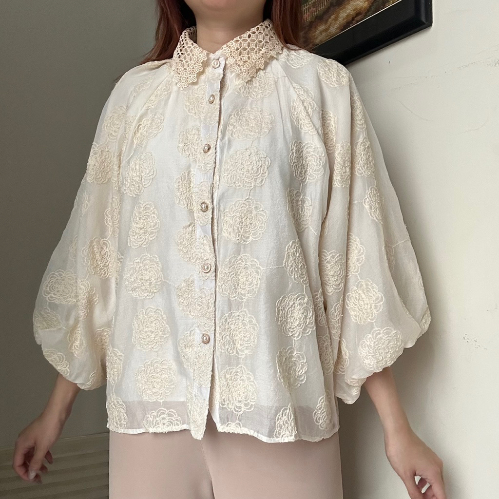 Liliana Top Organdi Bordir Korean Style By Biel foto 3