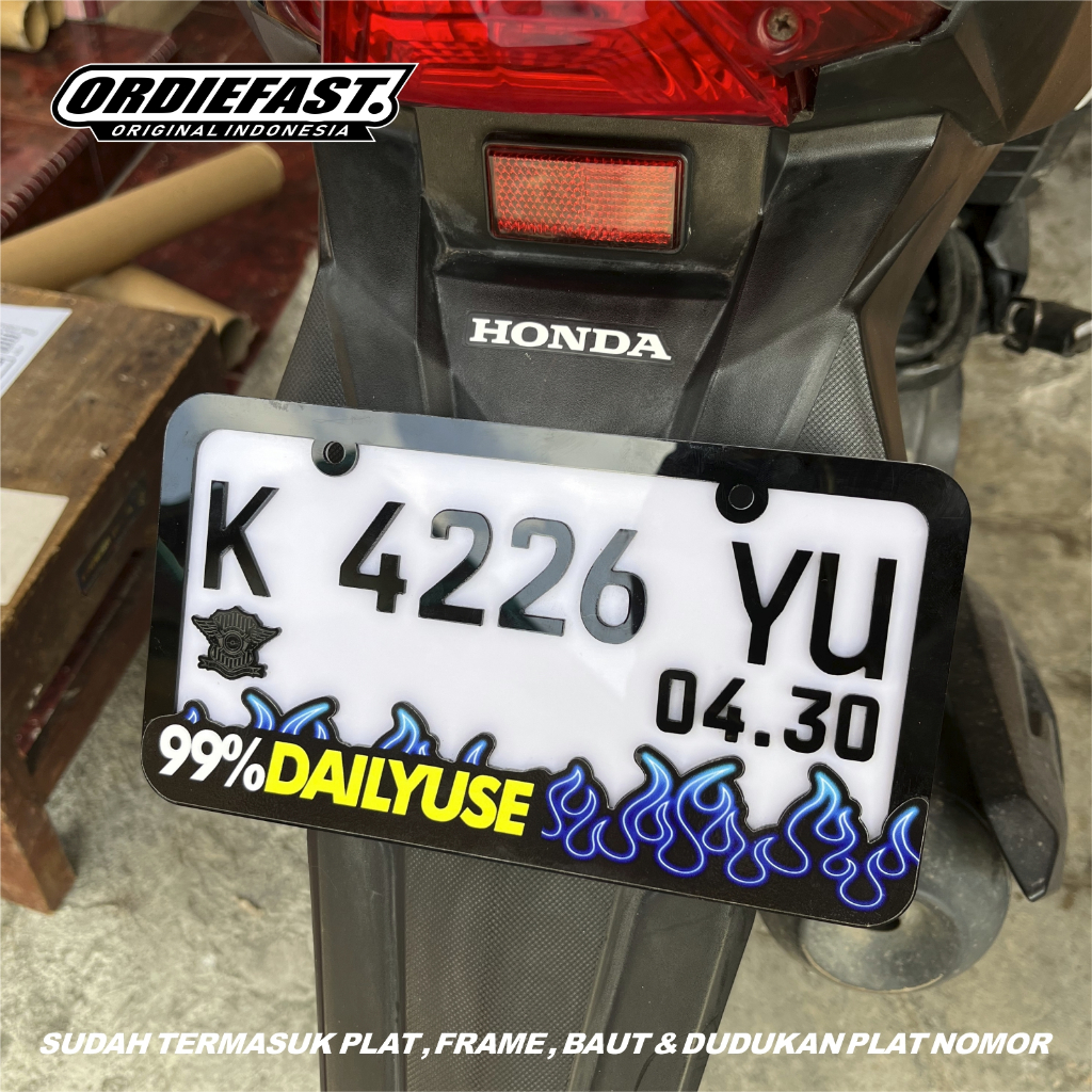 Jual Frame Plat Nomor Akrilik Model JDM Desain Viral Motif Api Custom ...