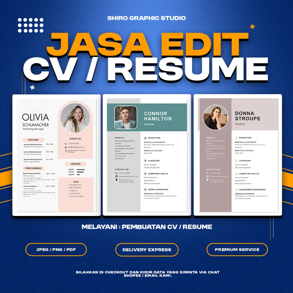Jasa Pembuatan Design CV / Curriculum Vitae / Resume Profesional