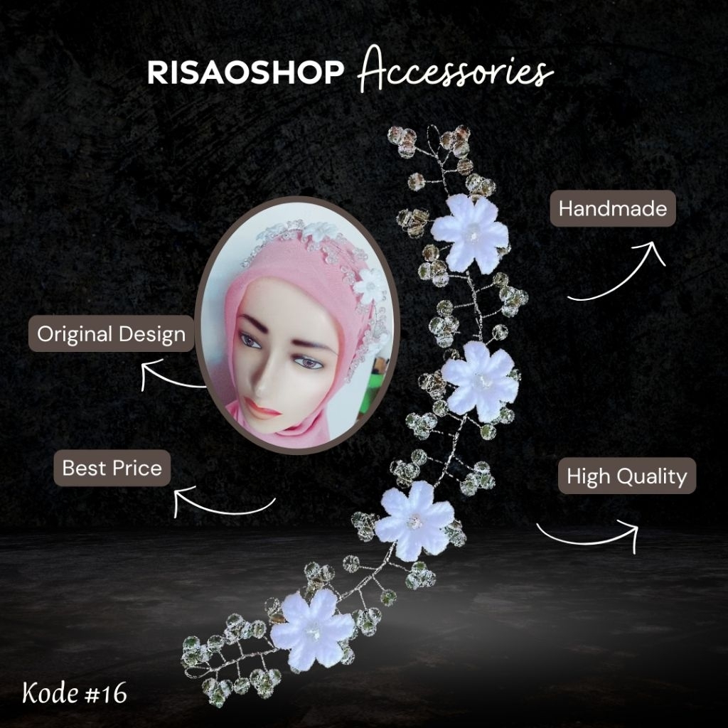 Jual Headpiece | bando | bandana manik manik | mahkota tiara rambut ...