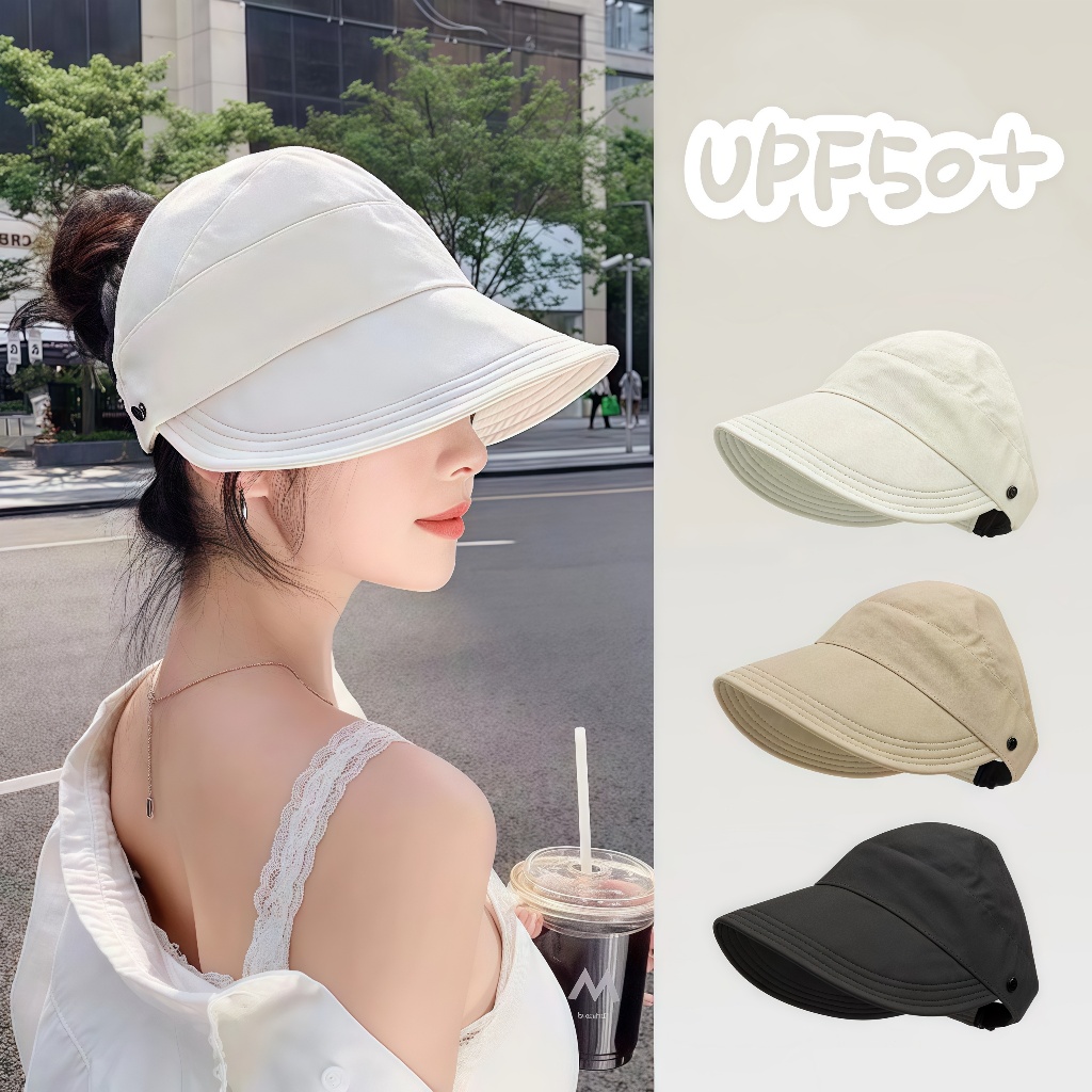 Jual Topi pantai atas kosong ikat rambut cantik Topi visor pakai masker ...