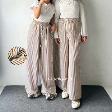 BYACLOTH Everyday Pants Stripe Pants Celana Panjang Wanita Baggy Kantor Kuliah Motif Garis