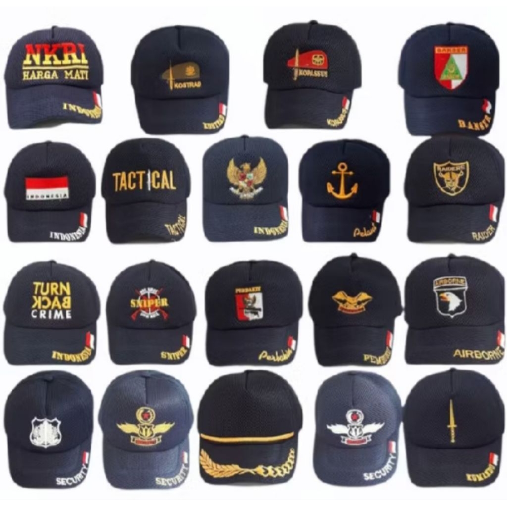 Jual topi jaring doble mess, topi securitu, taktical, perbakin, padi ...