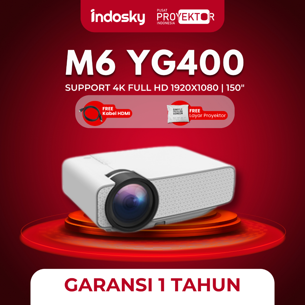 Jual PPI - Projector M6 YG400 Basic Support 4k Full HD 1080 Projector ...