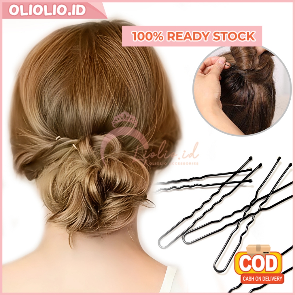 Jual Bobby Pin Jepit Rambut Hitam Isi 50 Pcs Pin Poni Sanggul Lidi ...