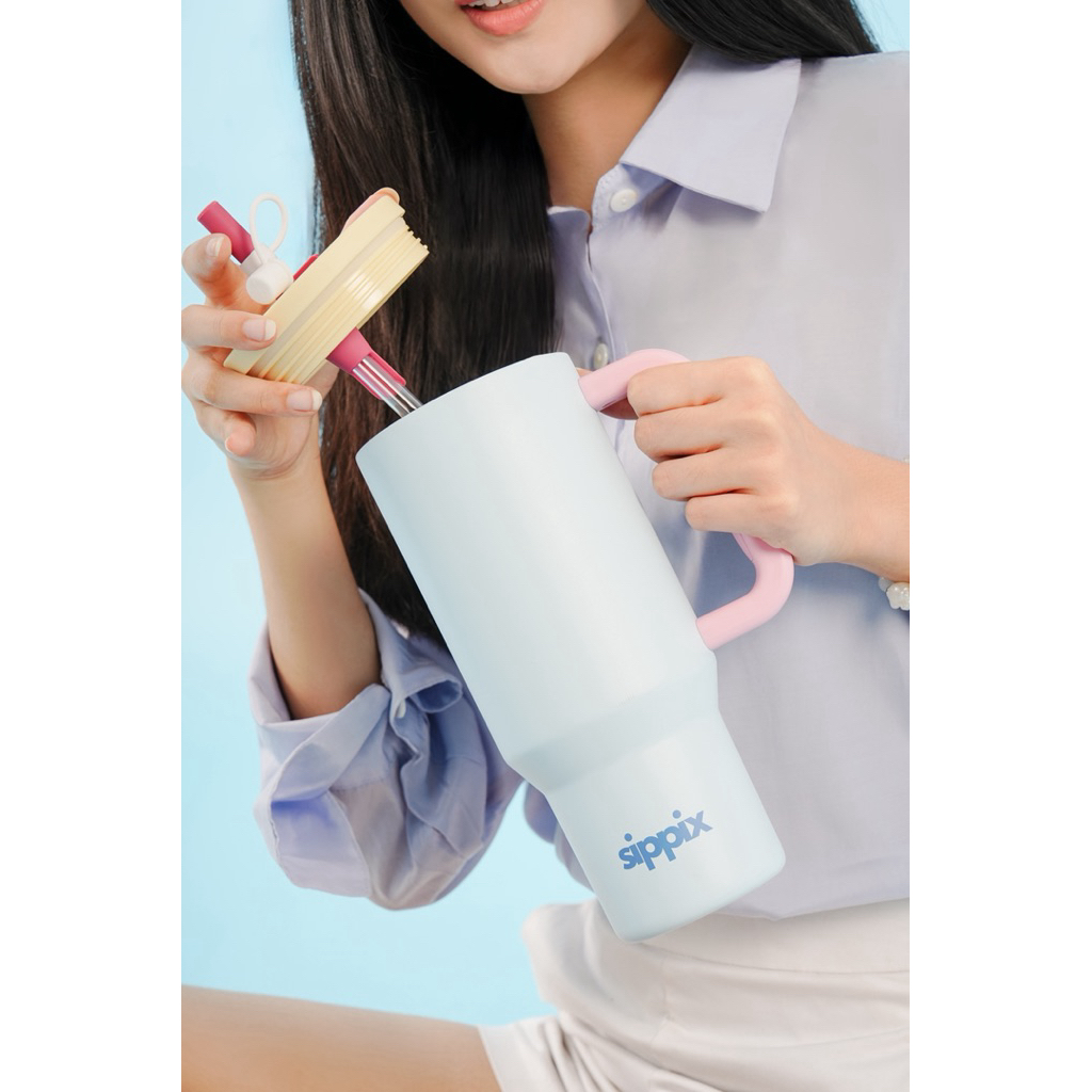 Jual SIPPIX Bubblegum Tumbler Portable Stainless 945mL Thermos Cup ...