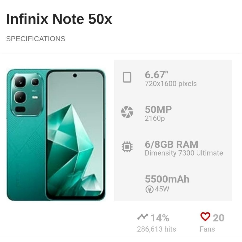 Jual New Infinix Note 50X 8-256 No Repack BNBI (RESMI) | Shopee Indonesia