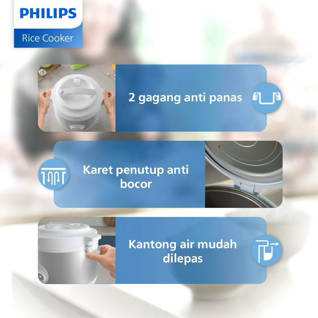 Jual PHILIPS HD3003 / HD 3003 RICE COOKER SERIES 1000 KAPASITAS 1.8 ...