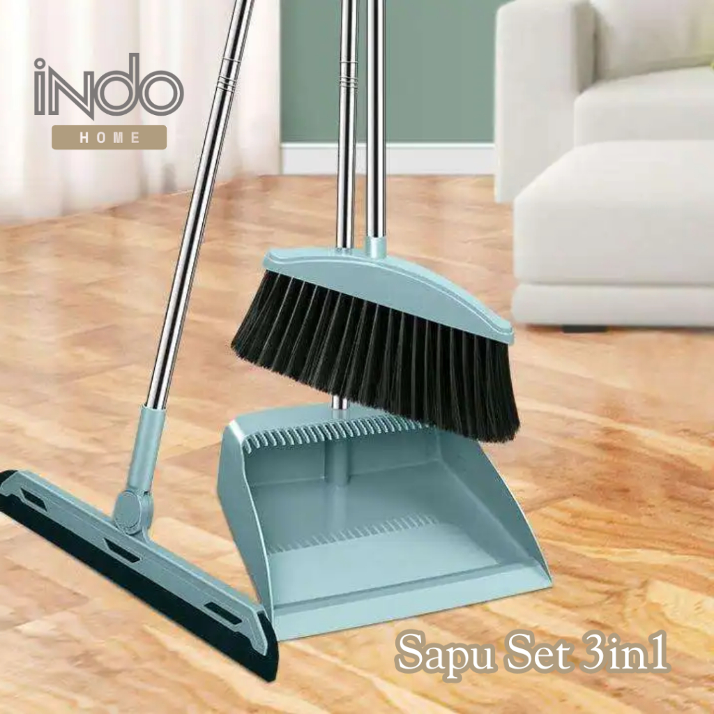 Jual Indo Sapu Set 3in1 | Alat Pembersih Lantai | Set Sapu Pengki Pel ...