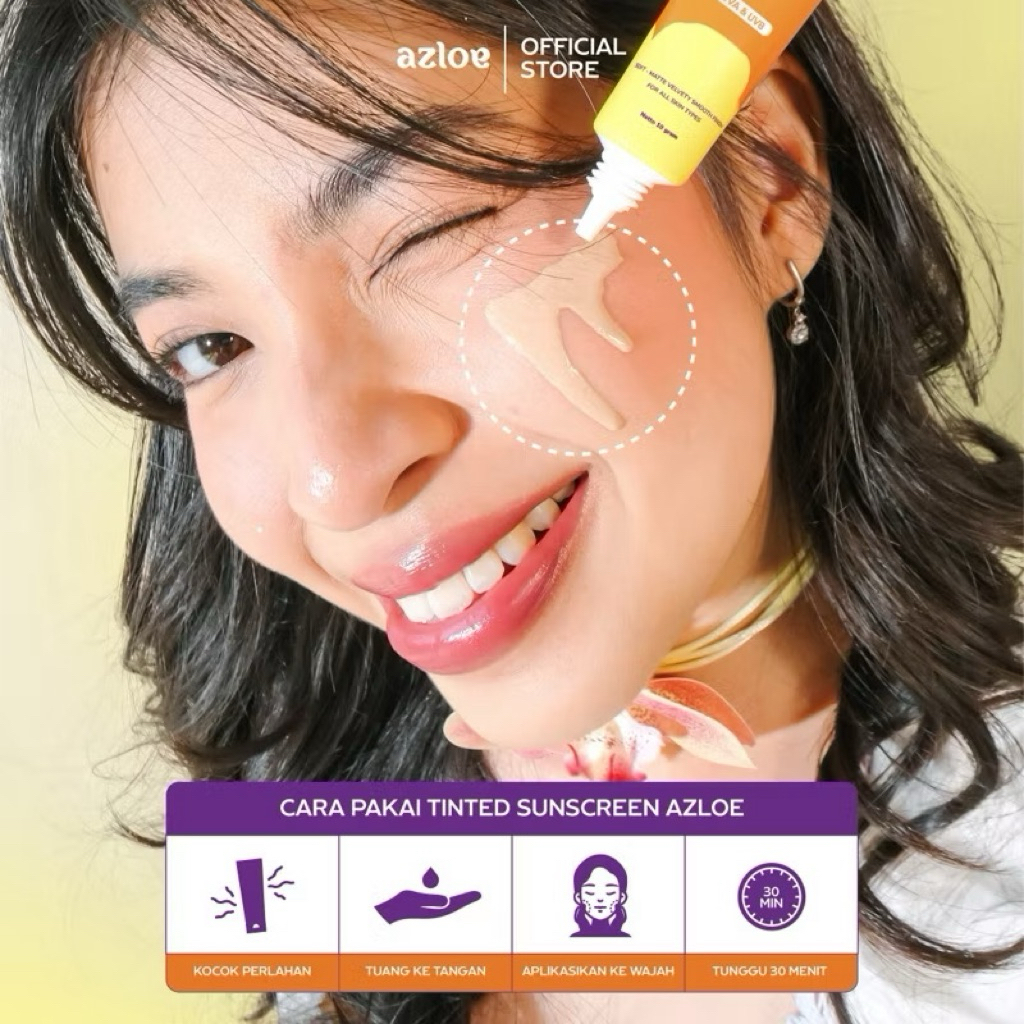 Jual AZLOE TINTED SUNSCREEN HYBRID KULIT BERMINYAK BERJERAWAT [AZLOE ...