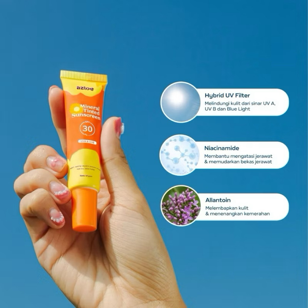 Jual AZLOE TINTED SUNSCREEN HYBRID KULIT BERMINYAK BERJERAWAT [AZLOE ...