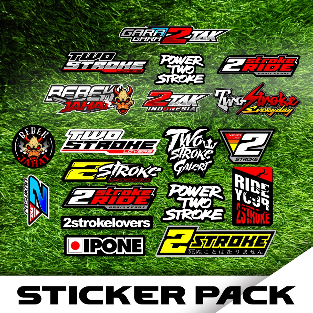 Jual STICKER PACK TWO STROKE SERIES /stiker 2 stroke water proof tahan ...
