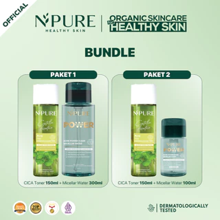 【SOOTHING SKIN SET】 - NPURE Cica Acne Toner 150Ml + NPURE Power Clear Micellar Water 300Ml & 100Ml / Set Skincare / Acne Toner / Micellar Water / Hydrating Toner