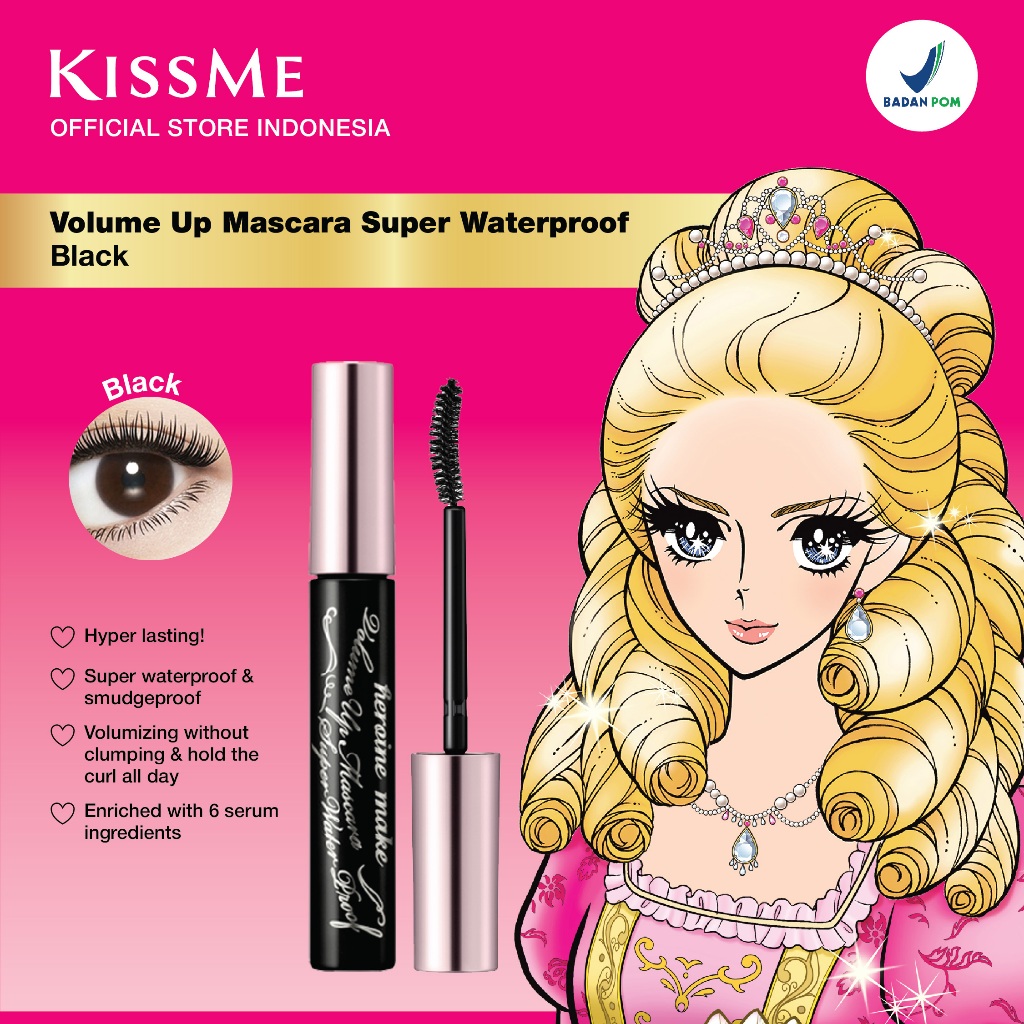 Jual KISS ME HEROINE MAKE Up Mascara Super Waterproof 24 Jam BLACK ...