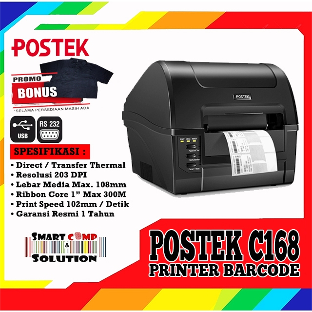 Jual Printer Barcode Label POSTEK C168 / C168-200 / C-168 200 / C 168 ...