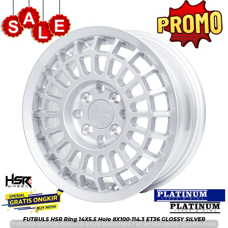 Jual VELG MOBIL NEH HSR FUTBULS RING 14X55 GLOSSY SILVER FOR TOYOTA ...
