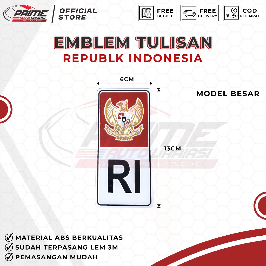 Jual Emblem Logo RI Republik Indonesia Mobil Universal | Shopee Indonesia