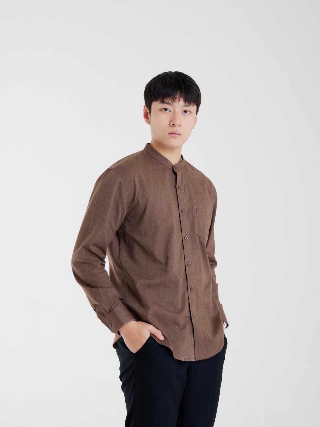 Kemeja Lengan Panjang Chifone Oriental Black