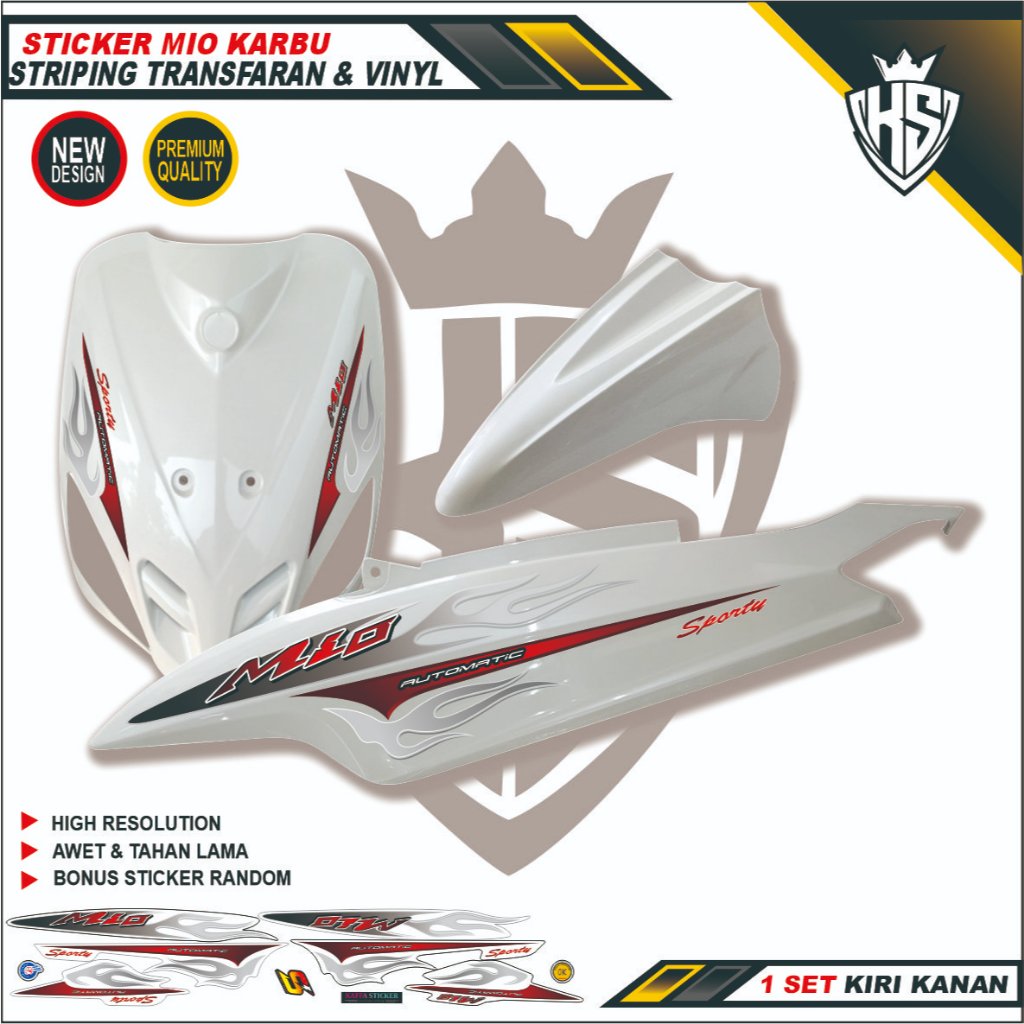 Jual STRIPING TRANSPARAN MIO KARBU SMILE STICKER MIO SPORTY LIST MOTIF ...