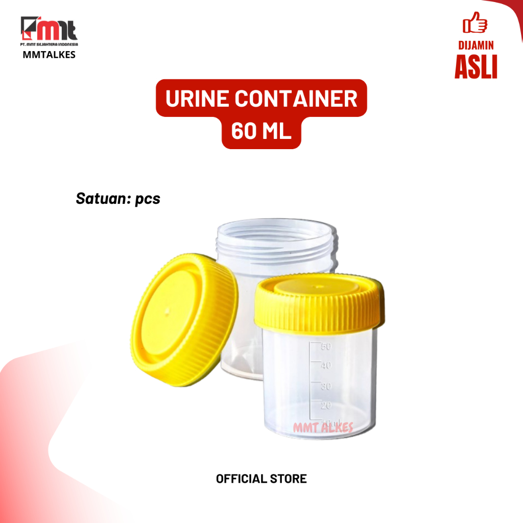 Jual Urine Container Non Steril OneMed 60ml pot urine wadah urin ...