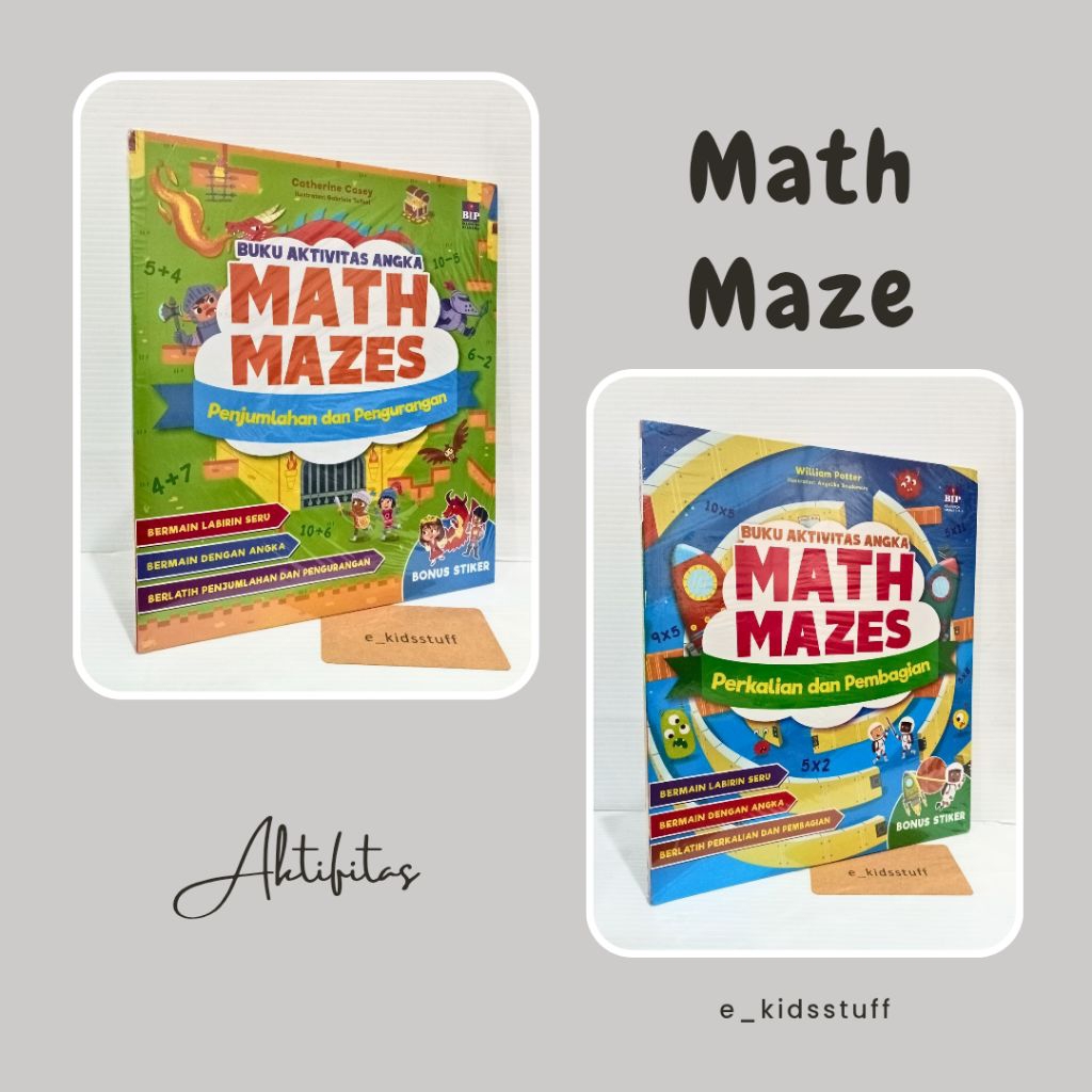 Jual buku aktifitas Math Maze : penjumlahan-pengurangan, perkalian ...