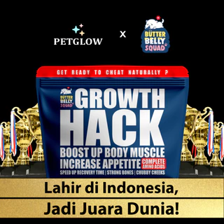 VITAMIN KUCING Growth Hack by Petglow x Butter Belly Vitamin Penggemuk Kucing 1 Pouch untuk 90 Hari Pemakaian Penambah Nafsu Makan Berat Badan Pembentuk Otot Kucing Kitten Adult Sultan Pet Glow Up Vitamin Bulu Rontok Recovery Monster RC Gastrointestinal