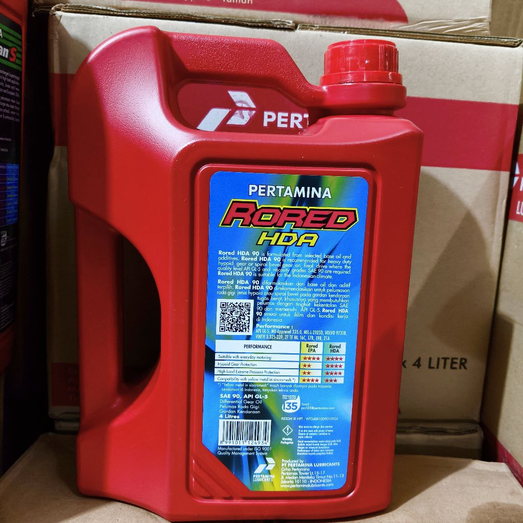 Jual Oli RORED HDA 90 verneling transmisi manual galon 4L Original ...