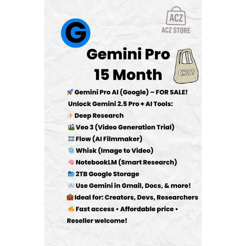 Jual Gemini Google AI Pro – 15 Bulan Akses | Bonus 2TB | VEO3 | Shopee ...