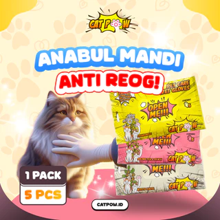 CATPOW Pet Wet Gloves Sarung Tangan Mandi Kucing Anjing Tanpa Bilas