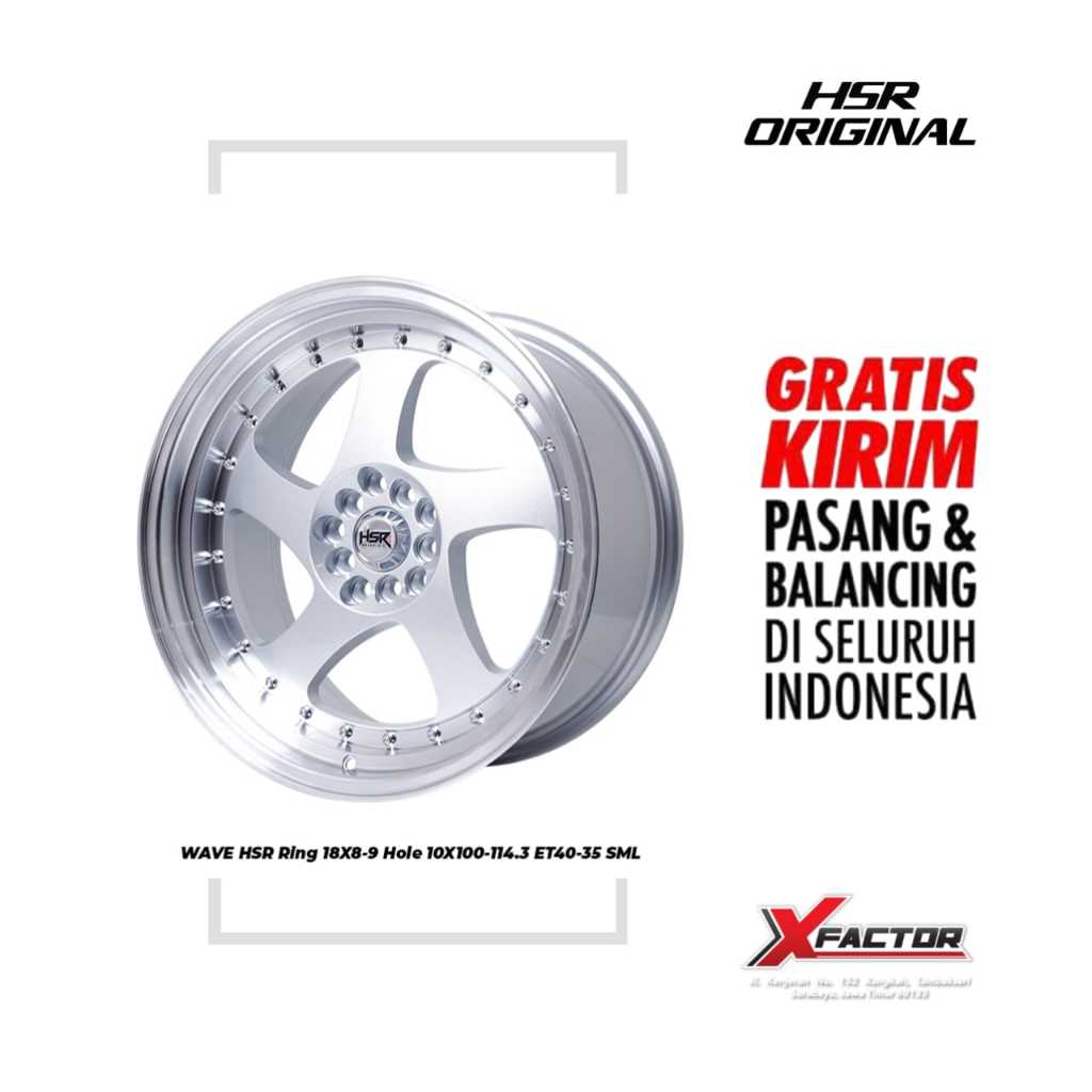 Jual VELG MOBIL HSR R18 HSR WAVE R18X8/9 H10X100-114,3 ET40/35 SML ...