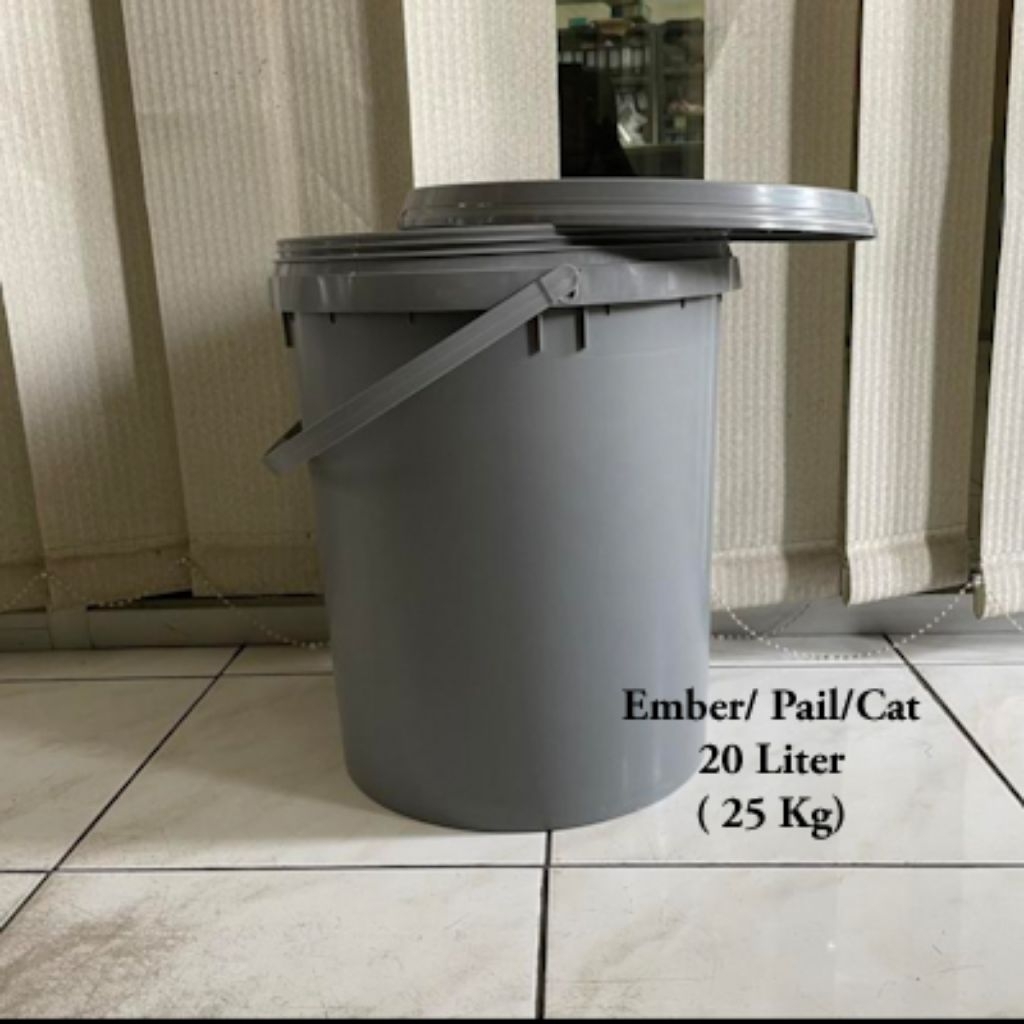 Jual Ember Plastik/Tutup/Pail/20 Liter/25 Kg/ABU-ABU | Shopee Indonesia