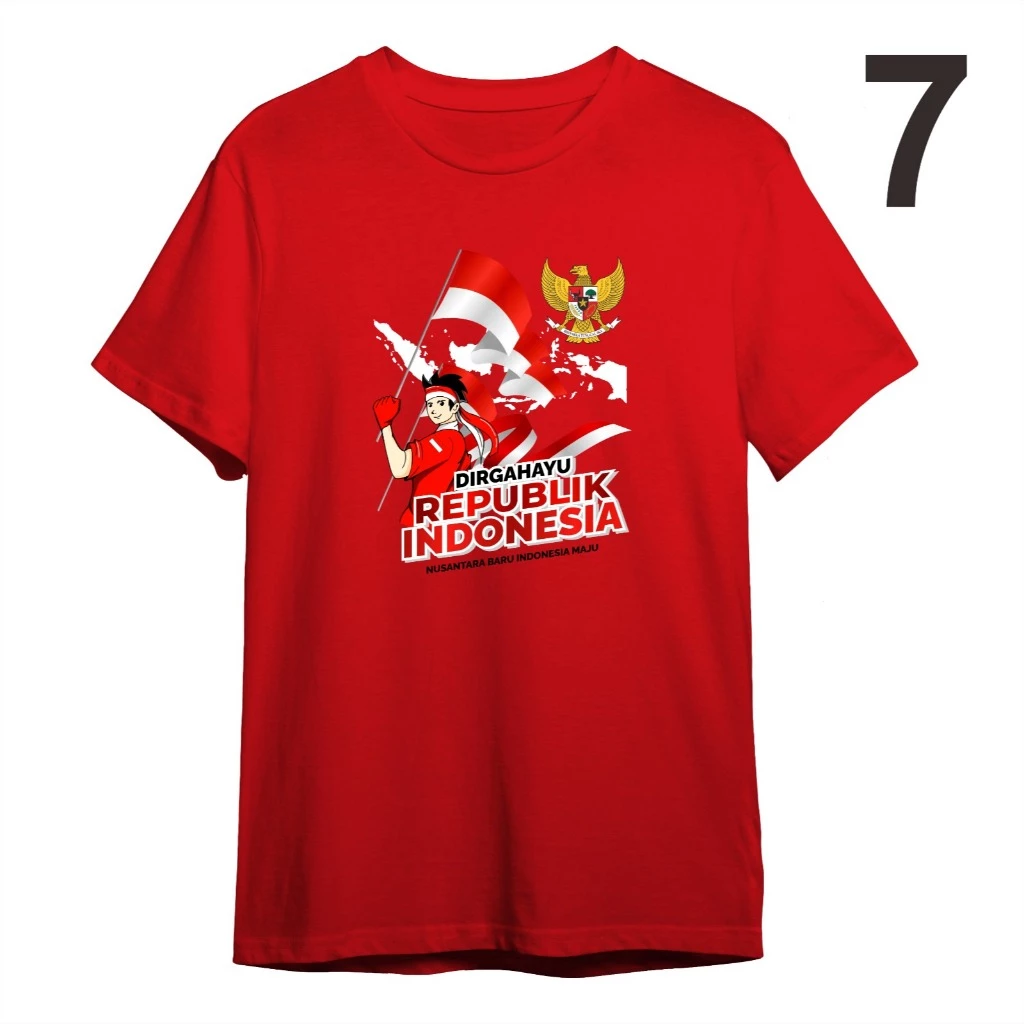 Kaos Kemerdekaan RI 17 Agustus 2026 Family Couple Merah | Kaos HUT RI Dirgahayu Indonesia | Baju Keluarga Anak Dewasa