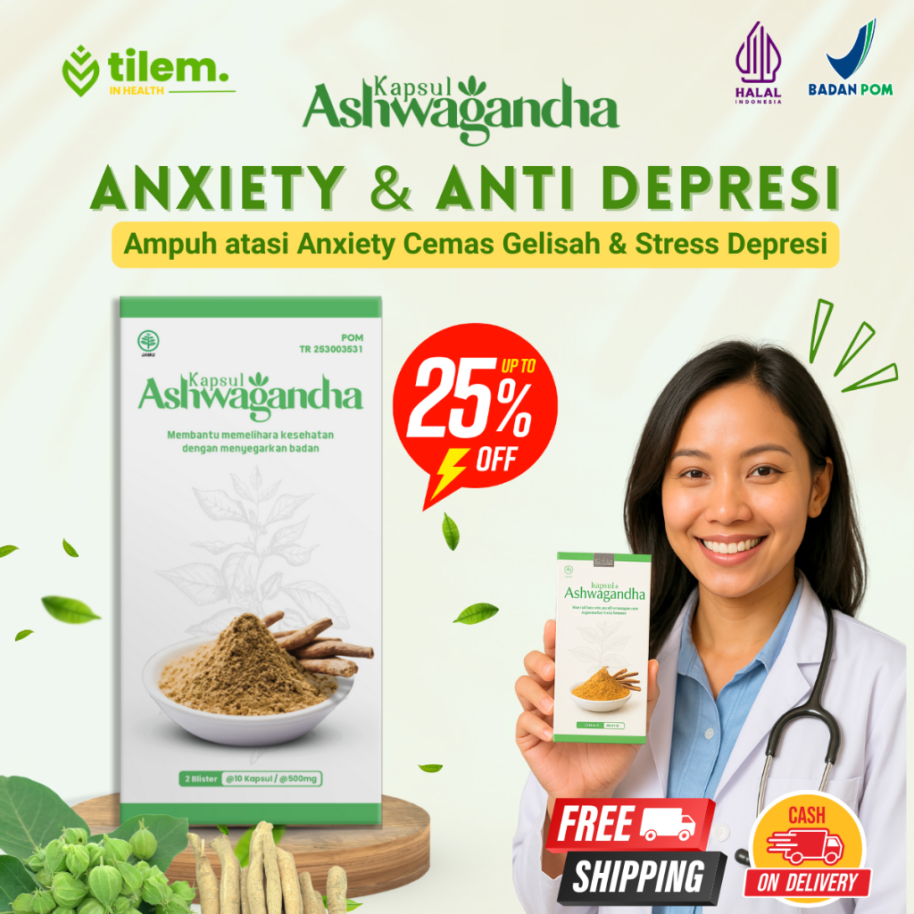 Jual TILEM™ Ashwagandha Original Obat Anxiety Anti Depresan Anti Stress ...
