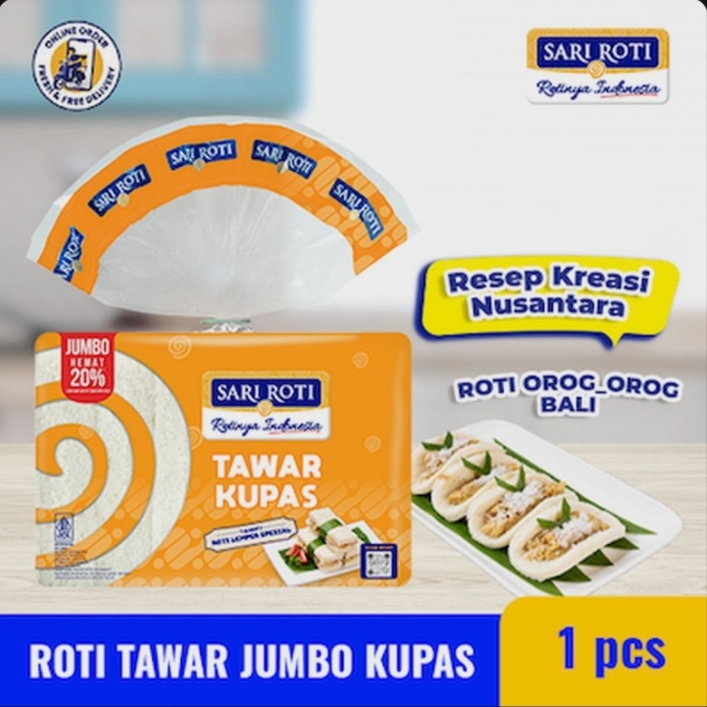 Jual SARI ROTI Tawar Jumbo Kupas Lembut Sehat dan Bernutrisi | Shopee ...