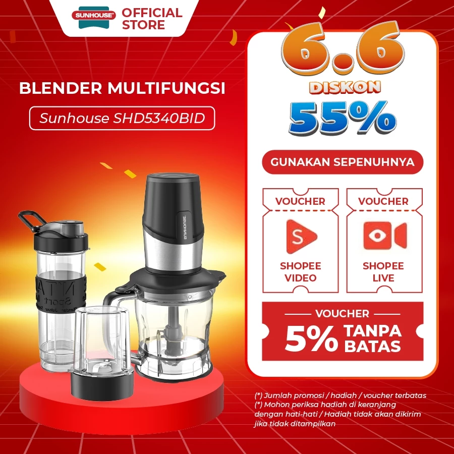 Sunhouse shd5340bid blender listrik multifungsi 500 w 1 set