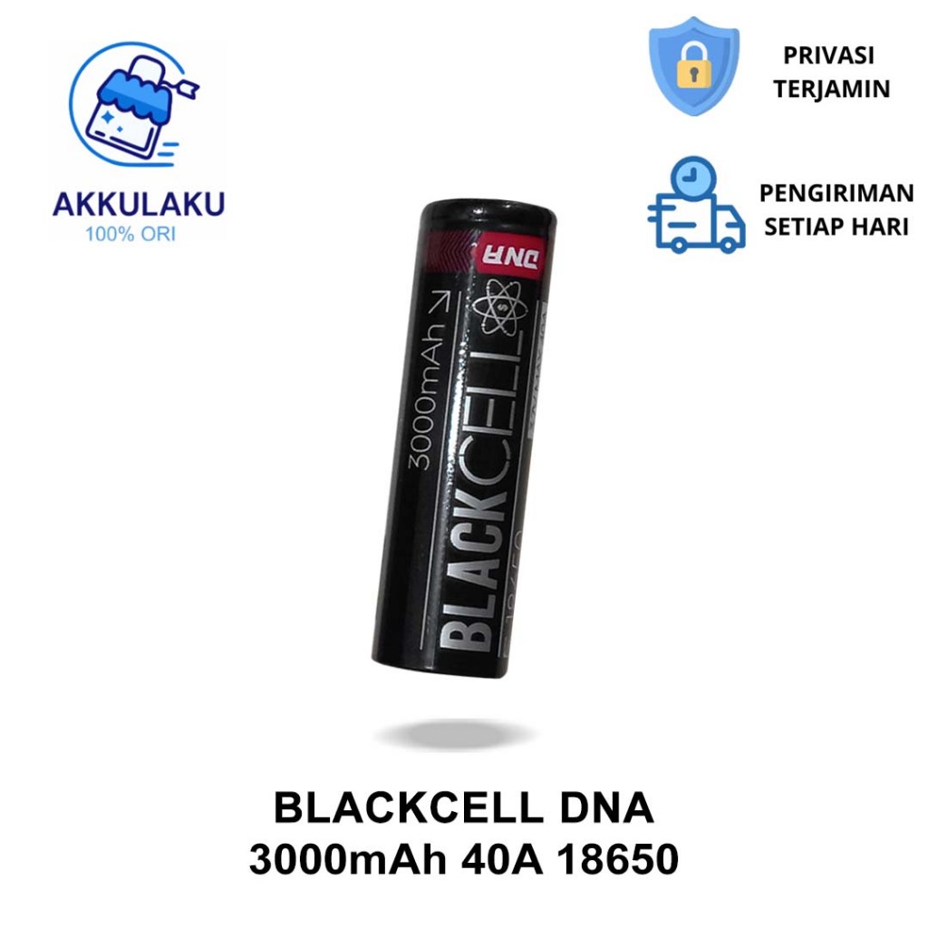 Jual (Authentic) Baterai 18650 Blackcell DNA 3000mAh - Battery Black ...