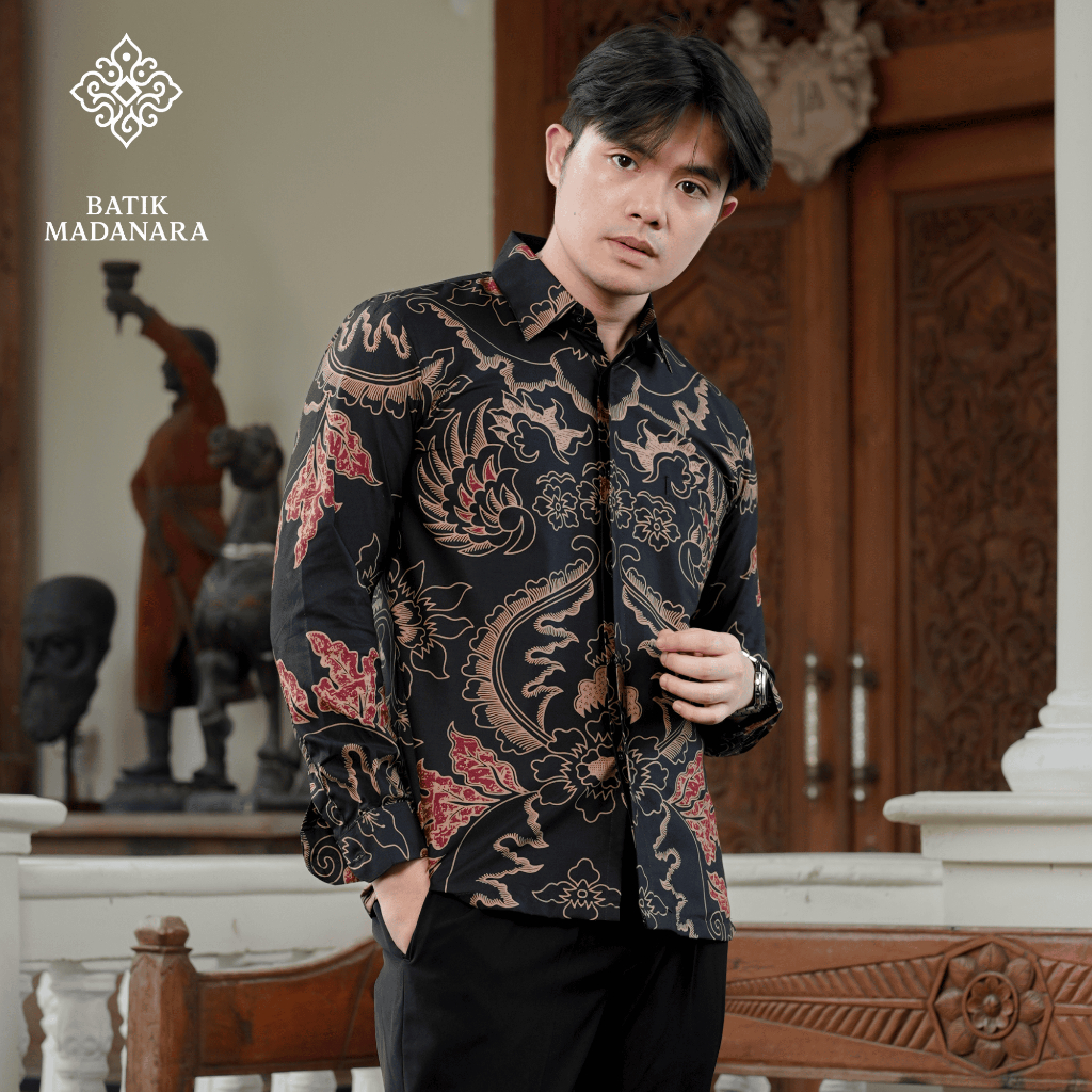Jual Batik Madanara Motif Api Semeru - Kemeja Batik Pria Slimfit ...
