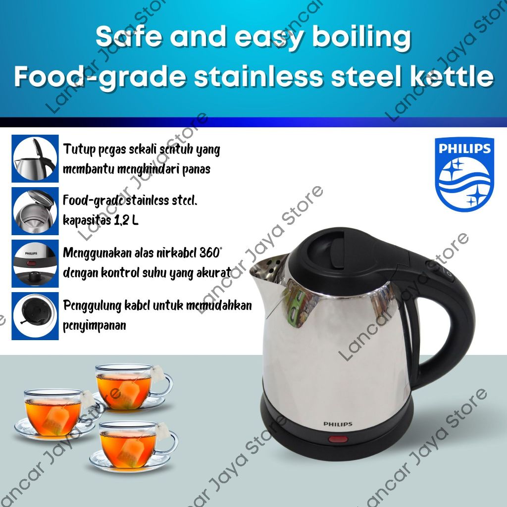 Kettle Philips HD9303 Electric Kettle Teko Listrik HD9303 1,2L 1800W