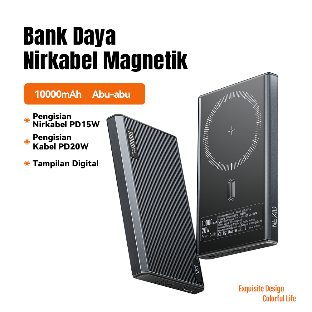 Jual NEXID Wireless Powerbank 10000mAh Magnetic Power Bank Magsafe