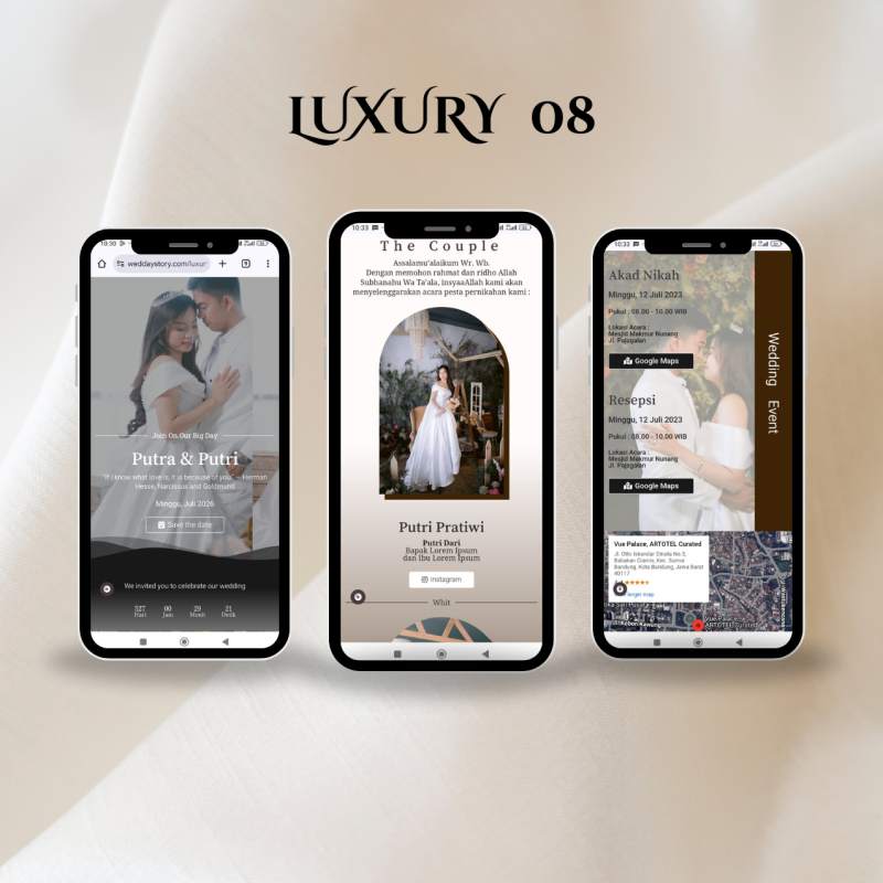 [TEMA LUXURY] Undangan Digital Website Pernikahan Custom Premium | Undangan Online Website