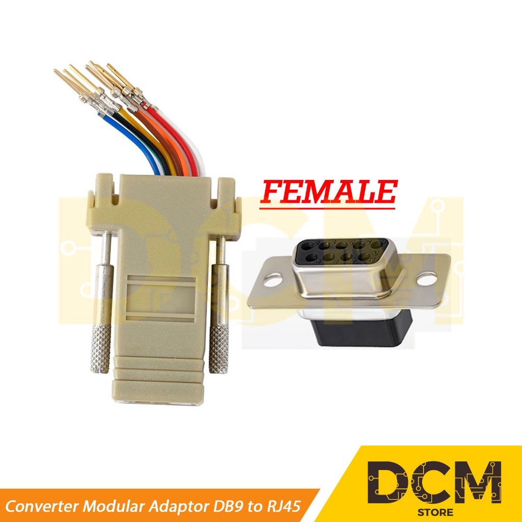 Jual Converter DB9 to RJ45 Female Modular Adapter DB9 Female / Male to ...