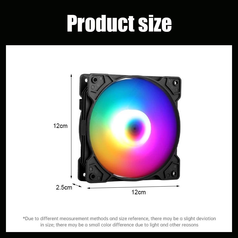 Jual FAN CASING RGB 12CM / FAN CHASING RGB / CPU COOLER RAINBOW / Model ...