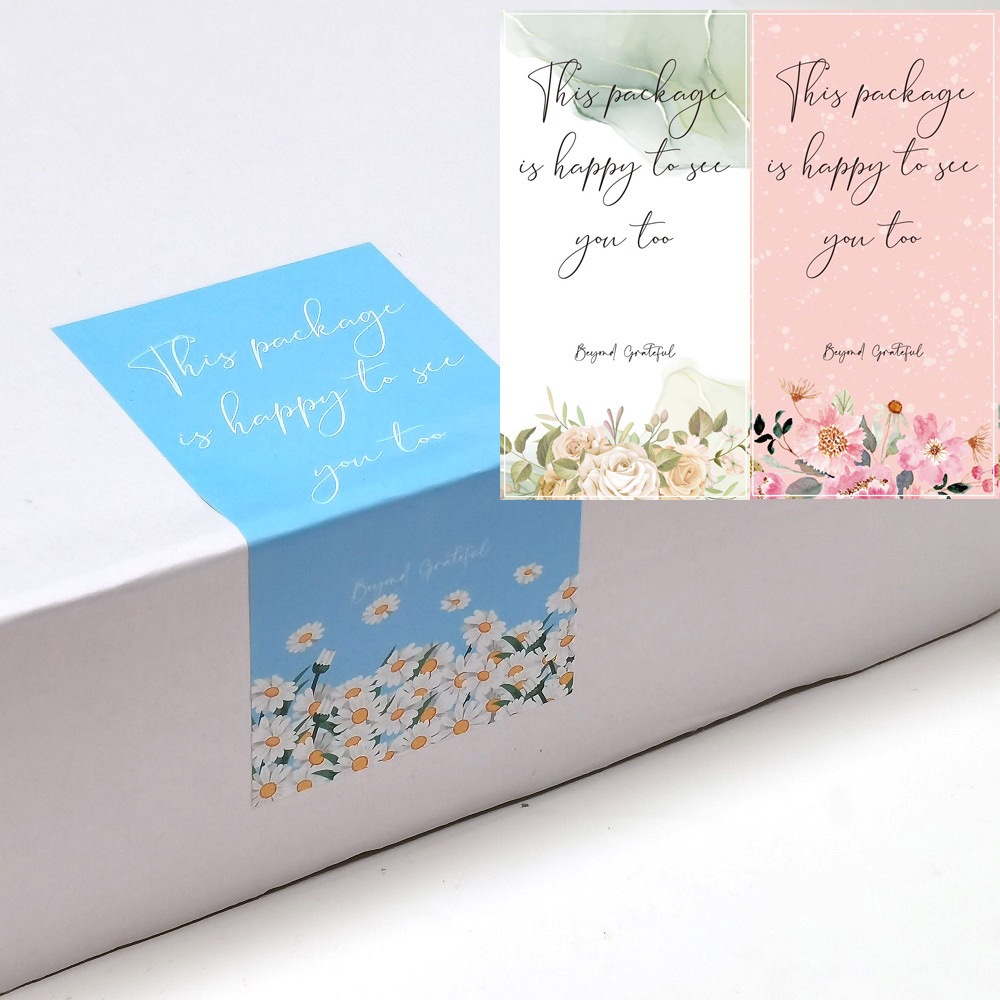 Jual (1 Lembar= 2 Pcs) Sticker Packaging This Package is Happy to See ...